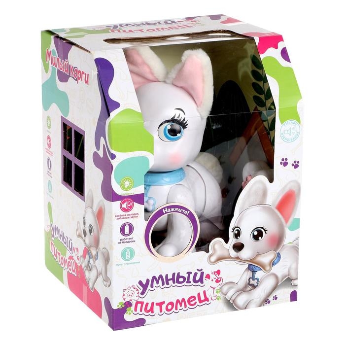 Робот собака «Умный питомец» ZHORYA, на пульте управления, интерактивный: реагирует на касания, звук, свет, на аккумуляторе Робот собака «Умный питомец» ZHORYA, на пульте управления, интерактивный: реагирует на касания, звук, свет, на аккумуляторе