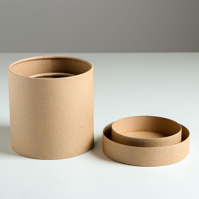 Набор шляпных коробок из крафта 2 в 1, упаковка подарочная, &laquo;Тебе&raquo;, 12 х 12, 15 х 15 см