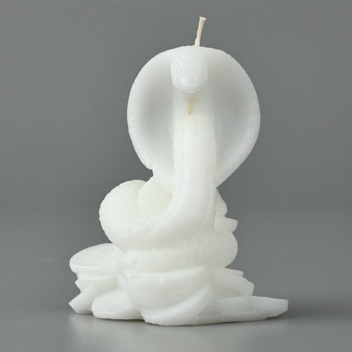 Новый год 2025! Свеча интерьерная &laquo;Новогодняя коллекция: Змея на монетках&raquo;, белая, 78 х 61 х 52