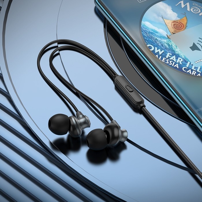 Наушники Hoco M98, проводные, вакуумные, микрофон, 1.2 м, серые Наушники Hoco M98, проводные, вакуумные, микрофон, 1.2 м, серые