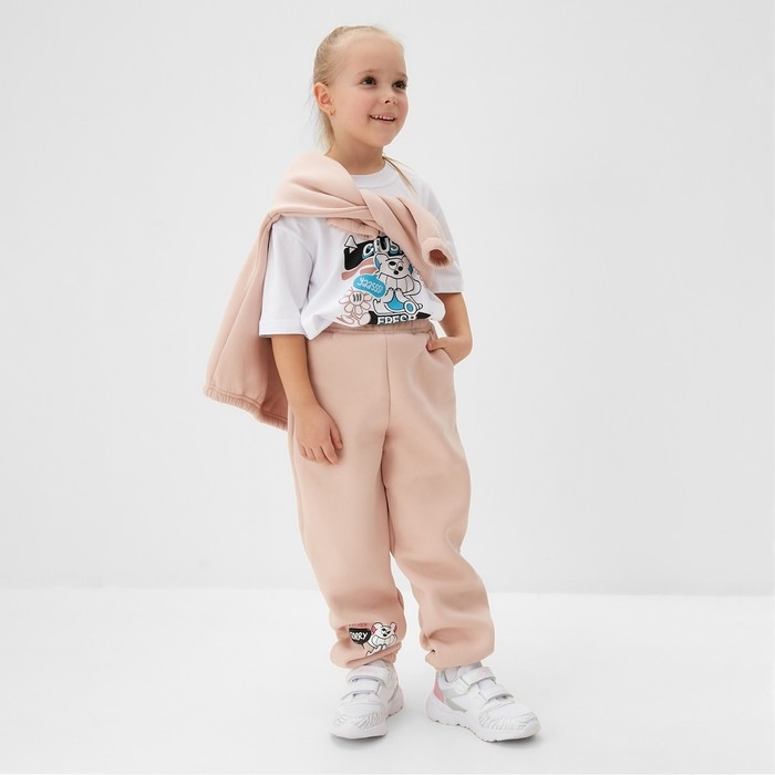 Брюки для девочки MINAKU: CRUSH, цвет розовый, рост 140 см