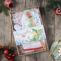 Новый год. Набор подарочный Доляна "Подарок" : варежка-прихватка, лопатка силикон