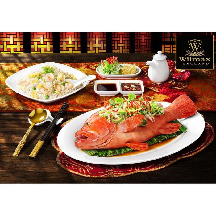 Менажница фарфоровая 2 ячейки Wilmax, 60 мл, 14,5&times;7,5 см, цвет белый