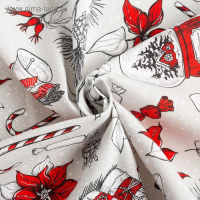 Скатерть "Доляна" Новогоднее настроение 110х149+/- 3см, 100% хлопок, 164 г/м2