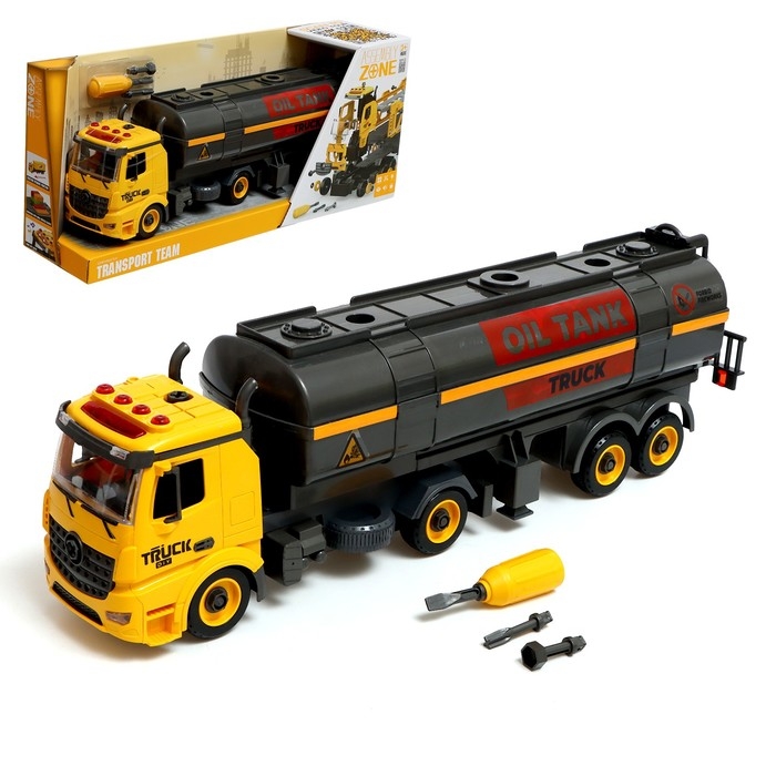 Конструктор винтовой &laquo;Бензоцистерна&raquo;, свет, звук, инерция, 75 деталей