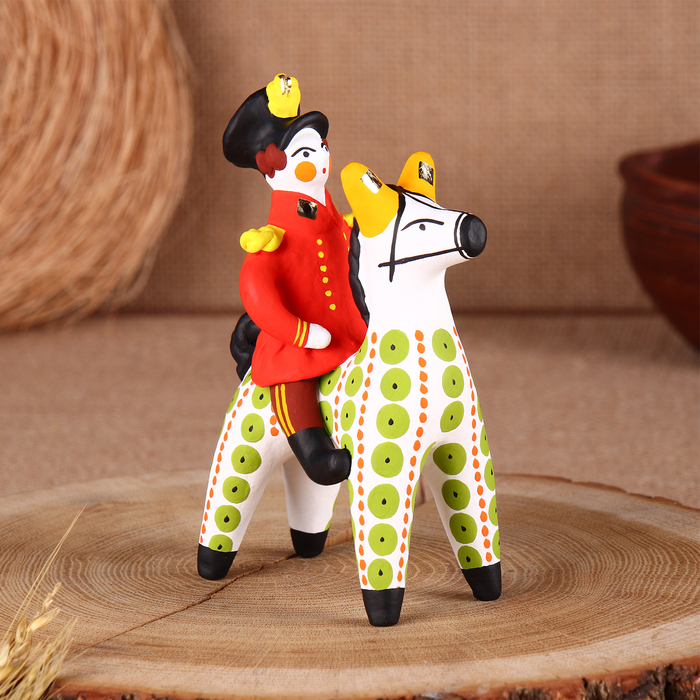 Дымковская игрушка Дымковская игрушка "Всадник офицер", микс