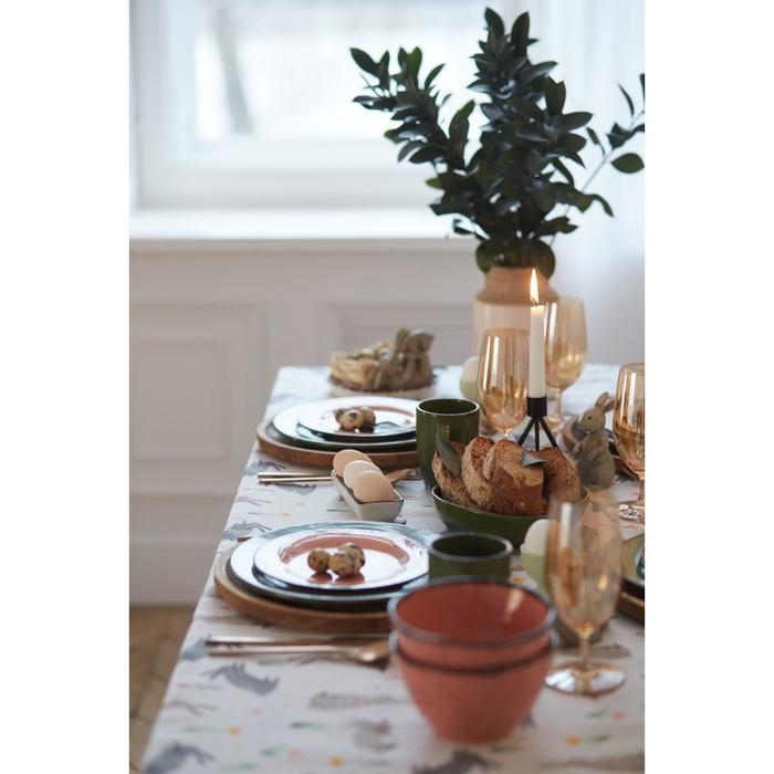 Скатерть пасхальная, Доляна Fluffy bunnies 180х144 см, 100% хлопок, 164 г/м2