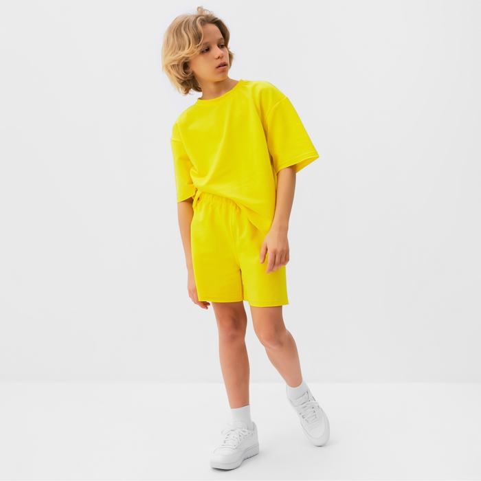 Костюм детский (футболка, шорты) MINAKU: Casual Collection цвет жёлтый, рост 110 см Костюм детский (футболка, шорты) MINAKU: Casual Collection цвет жёлтый, рост 110 см