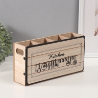 Подставка дерево с делениями "Кухонные принадлежности" 7,5х30х15 см