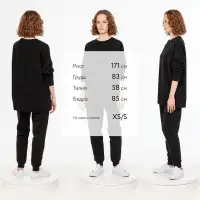 Свитшот унисекс S2, черный, размер XL/XXL