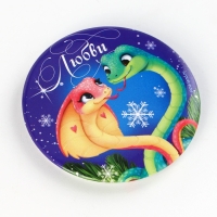 Магнит новогодний закатной &laquo;Новый год: Тепла и уюта&raquo;, диам. 5 см