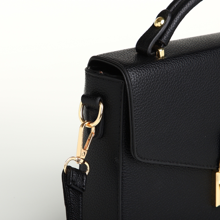 Сумка женская на клапане, TEXTURA, маленький размер, цвет чёрный Сумка женская на клапане, TEXTURA, маленький размер, цвет чёрный