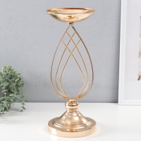 Подсвечник металл на 1 свечу d=15 см "Гратиана" золото 15х15х39,5 см Подсвечник металл на 1 свечу d=15 см "Гратиана" золото 15х15х39,5 см