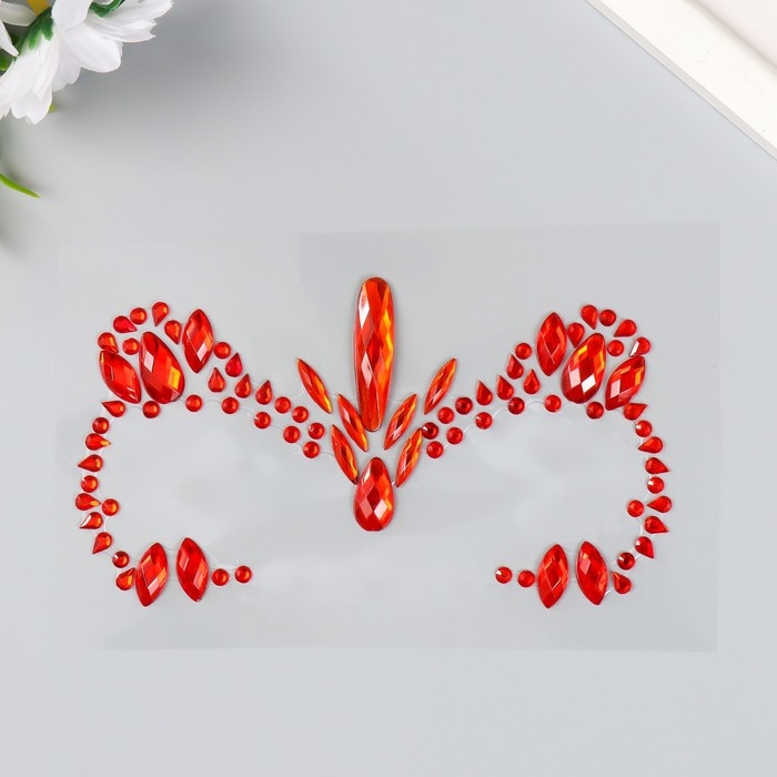 Наклейка пластик на лицо стразы Наклейка пластик на лицо стразы "Снежная королева. Узор" МИКС 14,5х17,5 см