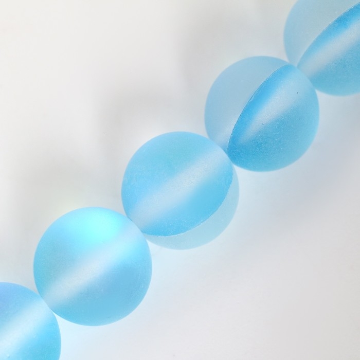 Бусины из натурального камня &laquo;Кошачий глаз&raquo;, набор 46 шт., размер 1 шт. &mdash; 8 мм, голубой