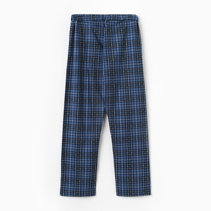 Брюки пижамные мужские, цвет синий, размер 48