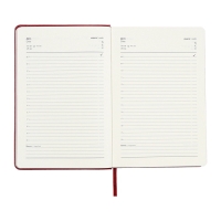 Ежедневник недатированный А5, 160 листов ESCALADA, твердая обложка из искусственной кожи, перфорация, блинтовое тиснение, ляссе, кремовый блок 70г/м2, красный