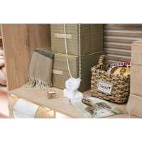 Короб стеллажный для хранения с крышкой Доляна &laquo;Гусиная лапка&raquo;, 40&times;30&times;25 см, цвет бежевый