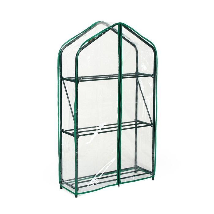 Парник-стеллаж, 3 полки, 110 &times; 65 &times; 22 см, металлический каркас d = 16 мм, чехол плёнка толщиной 100 мкм