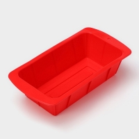 Форма для выпечки Доляна &laquo;Хлеб&raquo;, силикон, 25,5&times;13&times;5 см, внут.размер 20,5&times;11 см, цвет красный