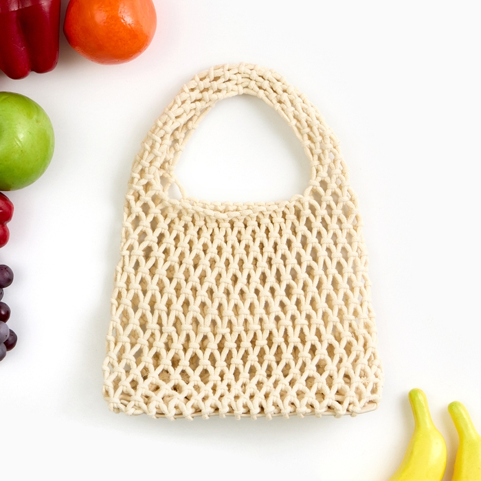 Авоська 20 х 30 см, ручка 10 см, клетка 1.5 см, белая