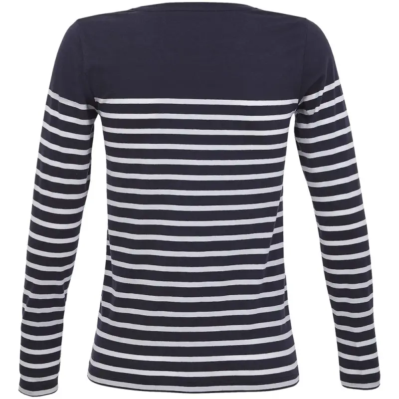 Футболка женская с длинным рукавом Matelot LSL Women, темно-синяя с белым, размер S