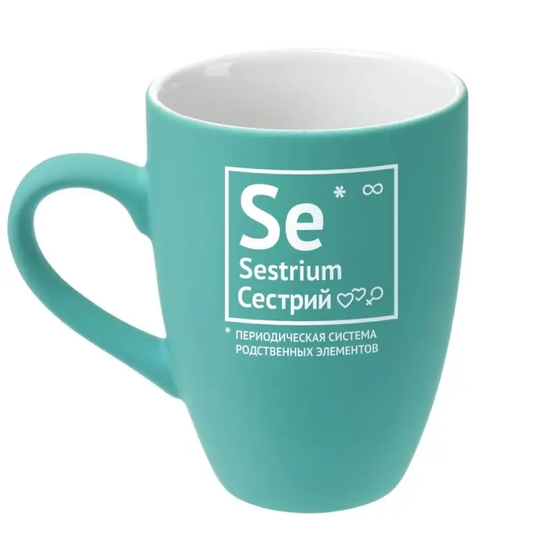 Кружка «Сестрий» с покрытием софт-тач, бирюзовая Кружка «Сестрий» с покрытием софт-тач, бирюзовая