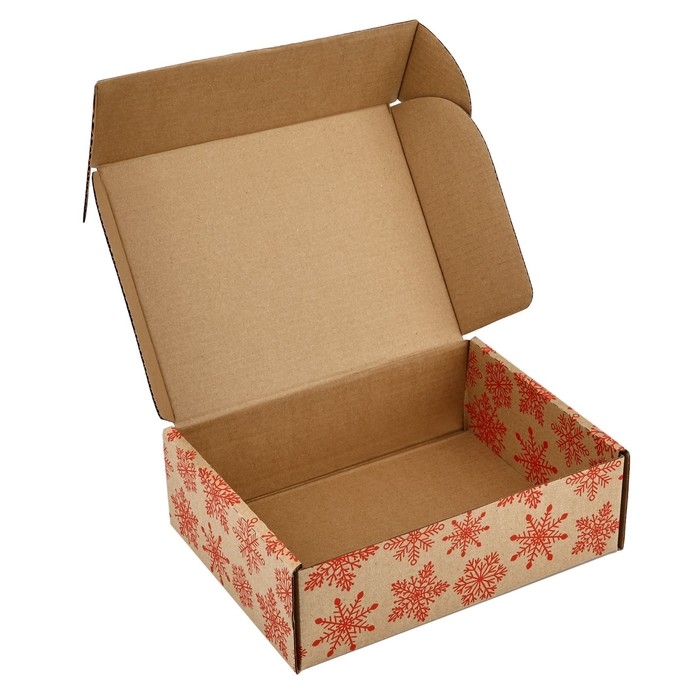 Коробка новогодняя складная &laquo;Новогодние шары&raquo;, бурый, 27 х 21 х 9 см, Новый год