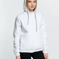 Толстовка на молнии с капюшоном Siverga Heavy, белая (белоснежная), размер S