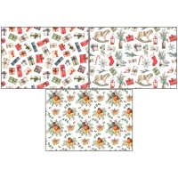 Набор декупажных карт 3 шт &laquo;Новогодние фоны&raquo;, плотность 45 гр/м2, формат А4