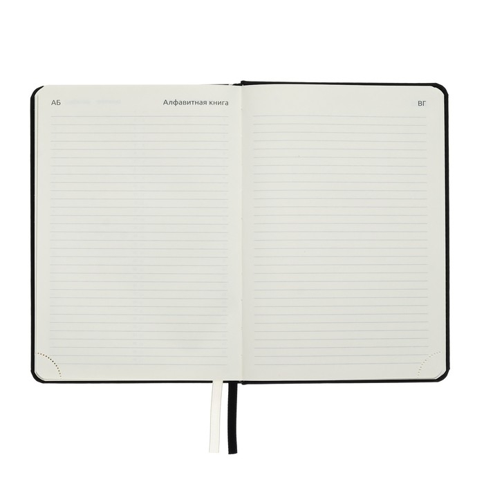 Ежедневник недатированный A5, 160 листов, deVENTE.Emblem, твёрдая обложка из искусственной кожи с поролоном, ляссе, блок 70 г/м2, чёрный