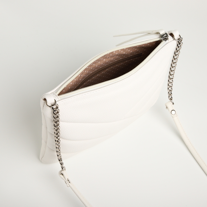 Сумка женская на молнии, цвет белый