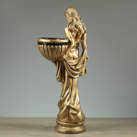 Фигура с кашпо "Девушка в платье" бронза голубой-зеленый, 1,2 л / 21х84х34см Фигура с кашпо "Девушка в платье" бронза голубой-зеленый, 1,2 л / 21х84х34см