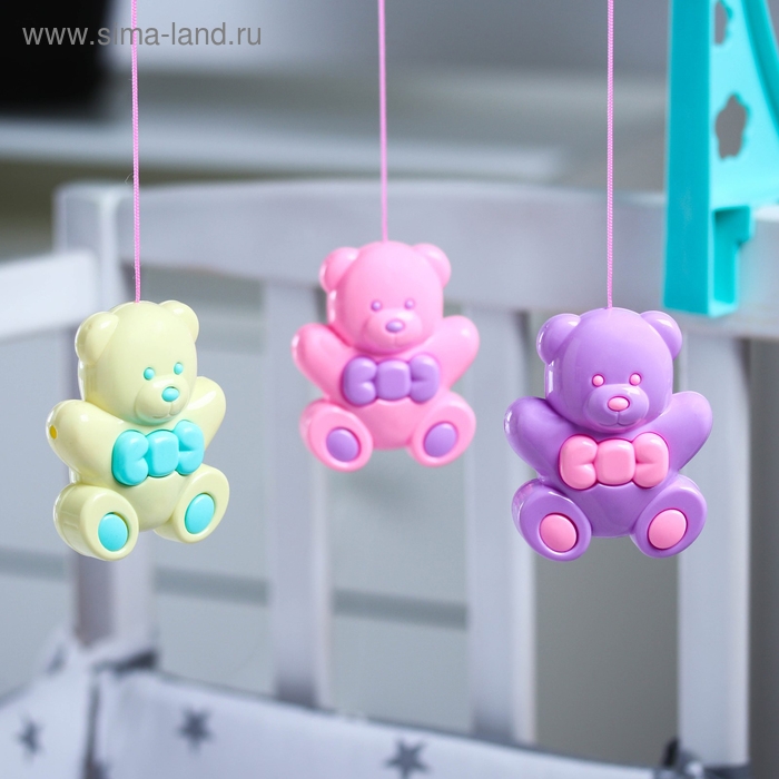 Мобиль музыкальный на кроватку &laquo;Мишутки&raquo;, 3 игрушки, заводной, Крошка Я