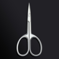 Ножницы маникюрные &laquo;Premium satin&raquo;, узкие, загнутые, матовые, 9,6 см, цвет серебристый