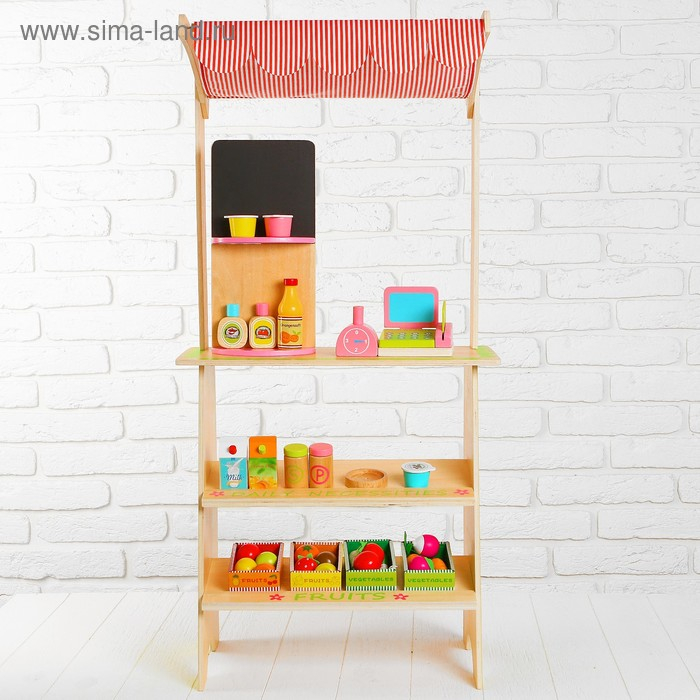 Игровой набор &laquo;Играем в магазин&raquo;, деревянные продукты в наборе