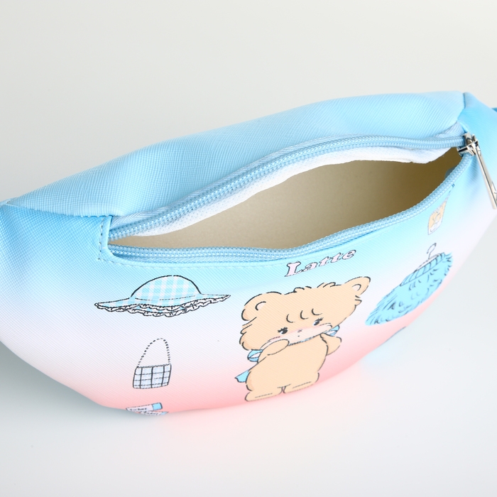 Сумка поясная детская на молнии, цвет голубой/розовый Сумка поясная детская на молнии, цвет голубой/розовый