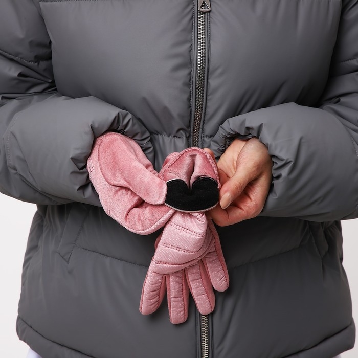 Перчатки женские, безразмерные, с утеплителем, цвет розовый Перчатки женские, безразмерные, с утеплителем, цвет розовый