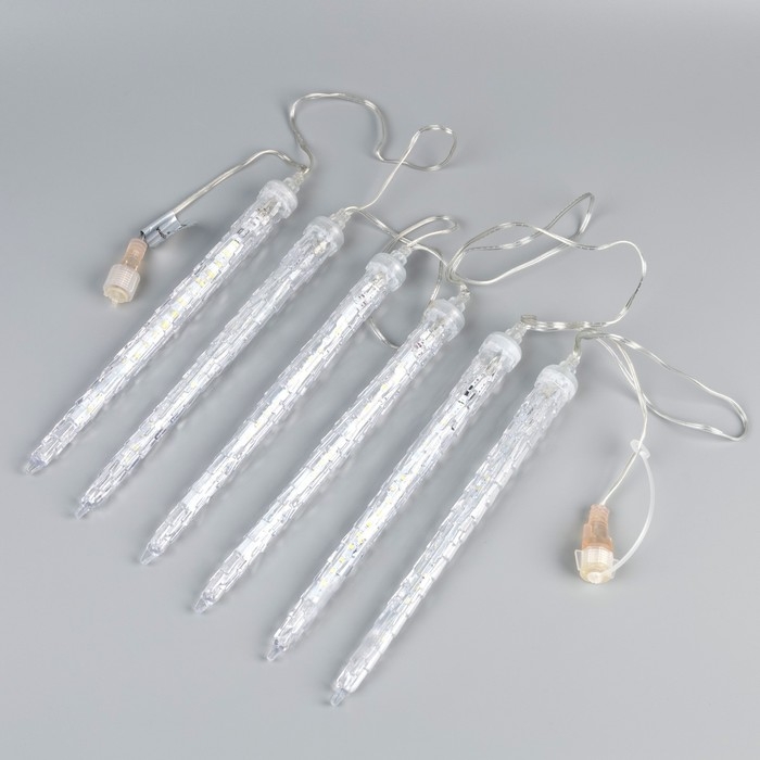 Гирлянда «Сосульки» 2.1 × 0.3 м, IP65, прозрачная нить, 216 LED, свечение белое с эффектом стекания, 24 В Гирлянда «Сосульки» 2.1 × 0.3 м, IP65, прозрачная нить, 216 LED, свечение белое с эффектом стекания, 24 В