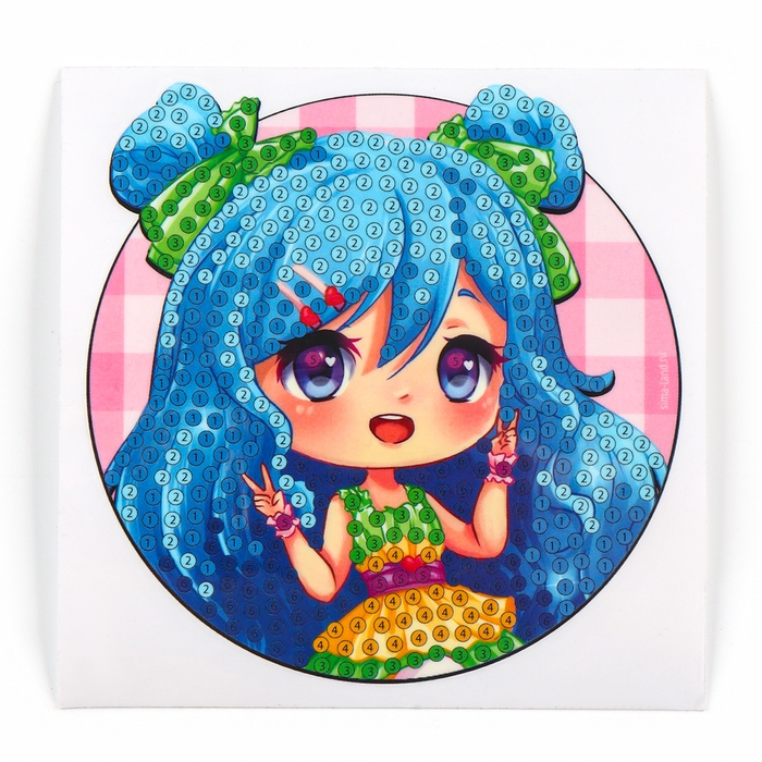 Алмазная мозаика наклейка для детей &laquo;Модная девчуля&raquo;, 9 х 9 см, набор для творчества