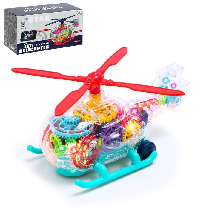 Вертолет «Шестерёнки», свет и звук, работает от батареек Вертолет «Шестерёнки», свет и звук, работает от батареек
