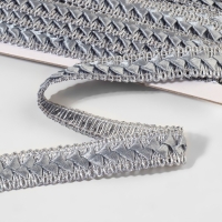 Тесьма декоративная &laquo;Самоса&raquo;, 18 мм, 9,1 &plusmn; 0,5 м, цвет серый