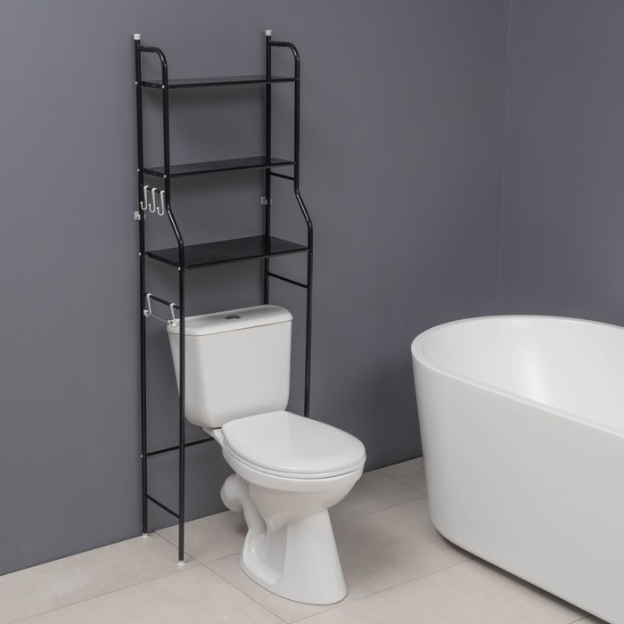Стеллаж над унитазом, 47&times;25&times;152 см, цвет чёрный