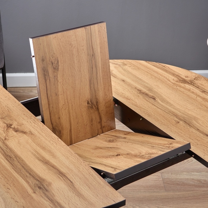 Стол кухонный на одной ножке раздвижной Норд, 90(122)х90х79, ЛДСП 22мм/Пластик, Дуб Вотан