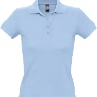 Рубашка поло женская People 210 голубая, размер S Рубашка поло женская People 210 голубая, размер S