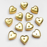 Набор свечей в гильзе "Сердце" 12 шт, металлик, золото Набор свечей в гильзе "Сердце" 12 шт, металлик, золото