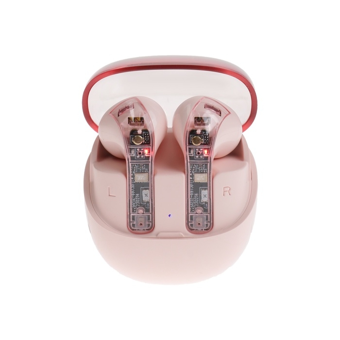 Наушники беспроводные R20, TWS, вкладыши, BT 5.3 , 30/200 мАч, шумоподавление, розовые Наушники беспроводные R20, TWS, вкладыши, BT 5.3 , 30/200 мАч, шумоподавление, розовые