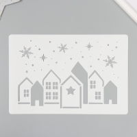 Трафарет пластиковый "Пряничные домики", размер 16х24 см Трафарет пластиковый "Пряничные домики", размер 16х24 см