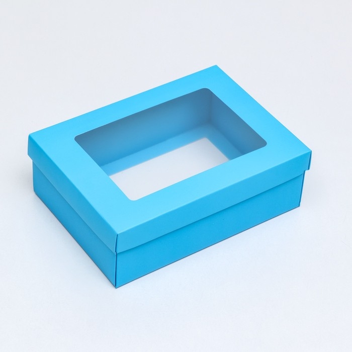 Коробка подарочная складная, упаковка, &laquo;Тиффани&raquo;, с окном 21 х 15 х 7 см