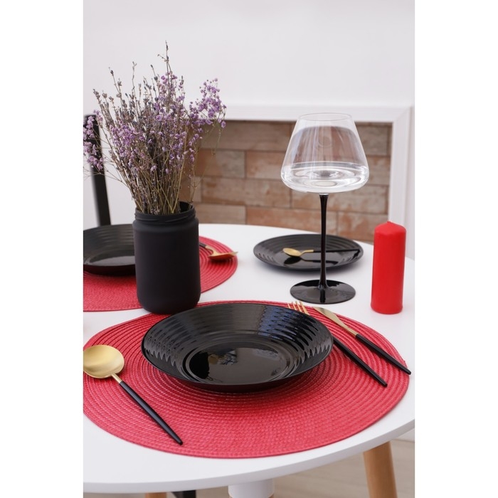 Салфетка сервировочная Доляна Салфетка сервировочная Доляна "Классика", цв.красный, d 38 см